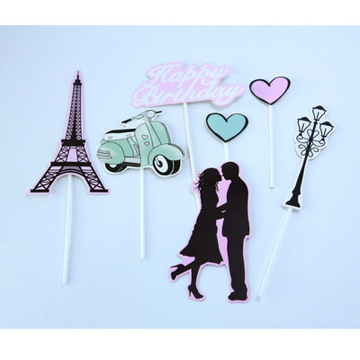 ins Happy Birthday Cake Topper meitenei augstpapēžu kurpes Lūpu krāsa Cupcake toppers kāzu dzimšanas dienas ballītei Deserts Dekorācija Kūkas dāvana