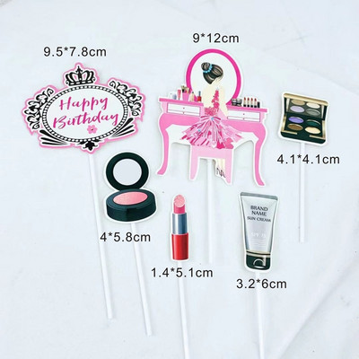 ins Happy Birthday Cake Topper meitenei augstpapēžu kurpes Lūpu krāsa Cupcake toppers kāzu dzimšanas dienas ballītei Deserts Dekorācija Kūkas dāvana