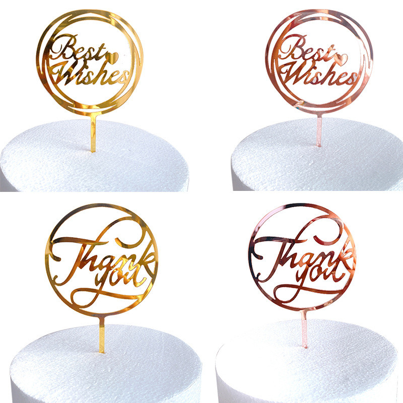 Jauns akrila paldies kāzu kūkas virsma rožu zelta labāko vēlmju kūkas virsma dzimšanas dienas svinībām kūku rotājumiem Baby Shower