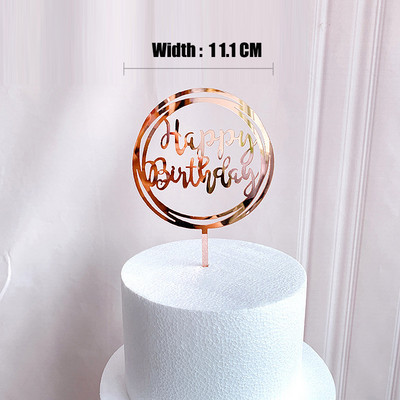 Akril rózsa arany korona Boldog születésnapot torta teteje torta betét díszítő kellékek Top Cupcak zászló születésnapi parti dekorációhoz