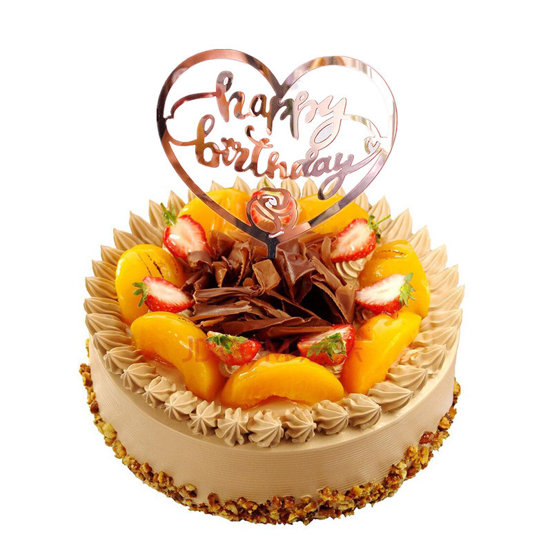 Akril rózsa arany korona Boldog születésnapot torta teteje torta betét díszítő kellékek Top Cupcak zászló születésnapi parti dekorációhoz