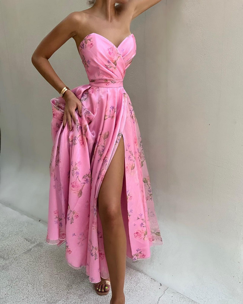 Дамска рокля дълга на цветя 