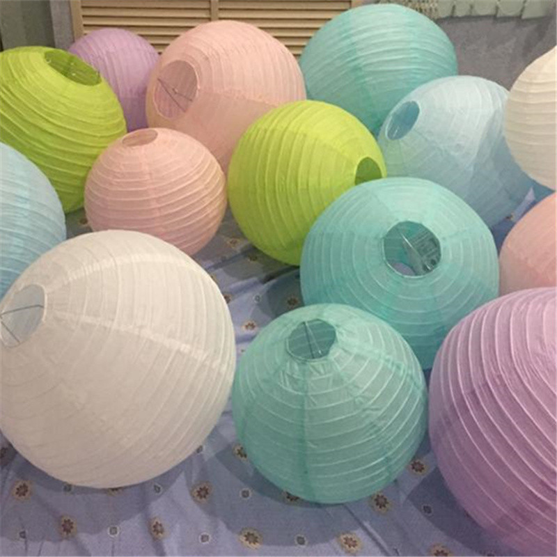 1vnt 20cm/25cm/30cm Spalvingi kiniški apvalūs kabantys popieriniai žibintai lempos popieriniai amatų šventės šventė Vestuvių namų dekoravimas pasidaryk pats