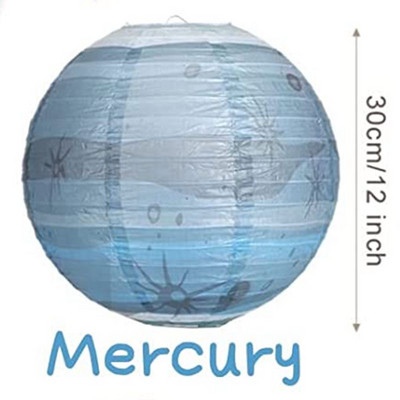 Aštuonios planetos kosmoso popieriniai žibintai Kabantys saulės sistemos planetos vaikams Galaxy Žvaigždėta tema Gimtadienio vakarėlio puošmena berniukas