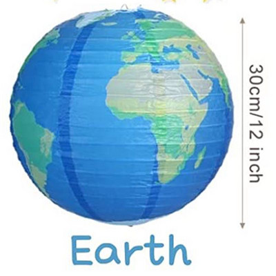 Aštuonios planetos kosmoso popieriniai žibintai Kabantys saulės sistemos planetos vaikams Galaxy Žvaigždėta tema Gimtadienio vakarėlio puošmena berniukas