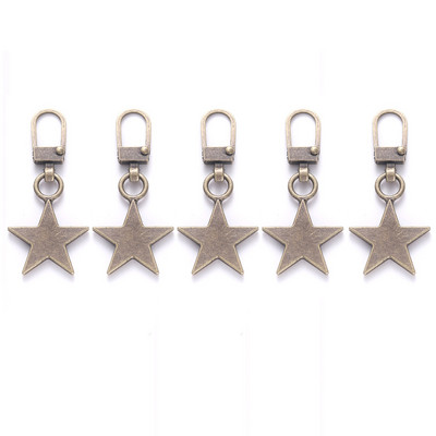 5 TK Õmblustõmblukud Tõmbur Star Südamekujuline Eemaldatav Metallist tõmblukuga liuguri paranduskomplektid kottide jaoks Seljakoti mantli tõmbluku tõmbevaheleht