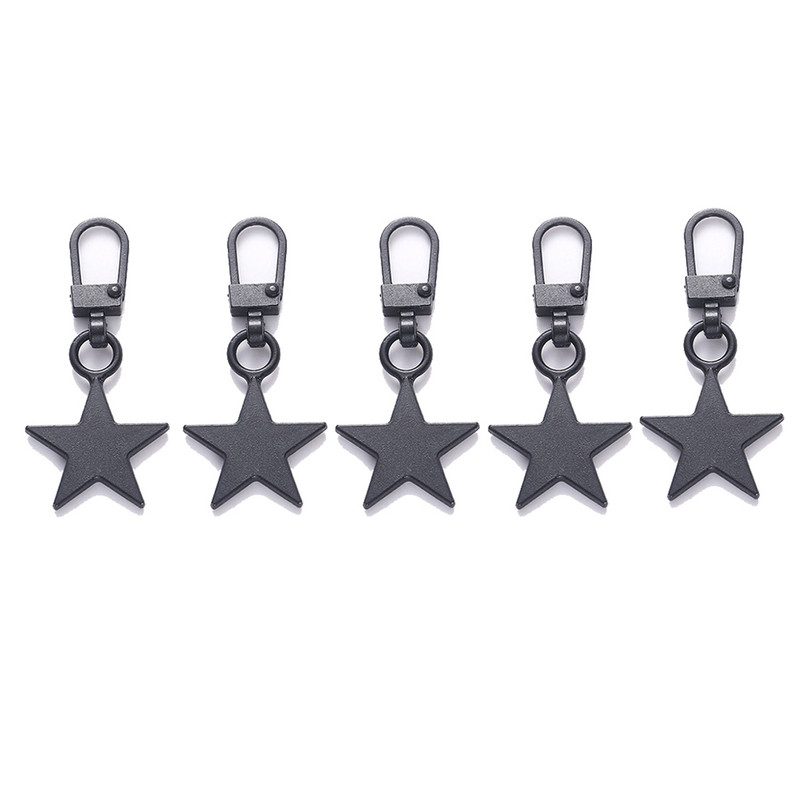 5 TK Õmblustõmblukud Tõmbur Star Südamekujuline Eemaldatav Metallist tõmblukuga liuguri paranduskomplektid kottide jaoks Seljakoti mantli tõmbluku tõmbevaheleht