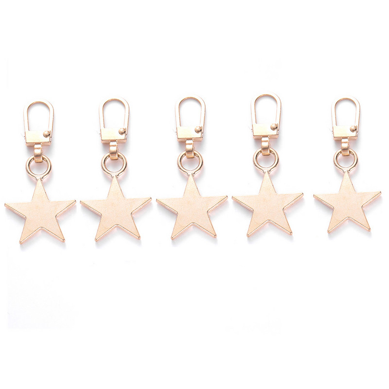 5 TK Õmblustõmblukud Tõmbur Star Südamekujuline Eemaldatav Metallist tõmblukuga liuguri paranduskomplektid kottide jaoks Seljakoti mantli tõmbluku tõmbevaheleht