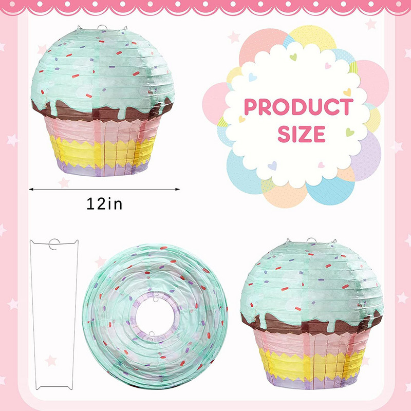 Tortapapír lámpások 1. Boldog születésnapi parti dekoráció gyerekeknek 3D díszek csésze torta fagylalt medál gyermek zuhany