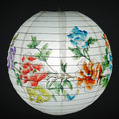 1 db 16 hüvelykes Big Fu kínai japán papírlámpás rózsa cseresznye virág lámpa kínai újévi esküvői függő lakberendezéshez