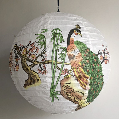 1 db 16 hüvelykes Big Fu kínai japán papírlámpás rózsa cseresznye virág lámpa kínai újévi esküvői függő lakberendezéshez