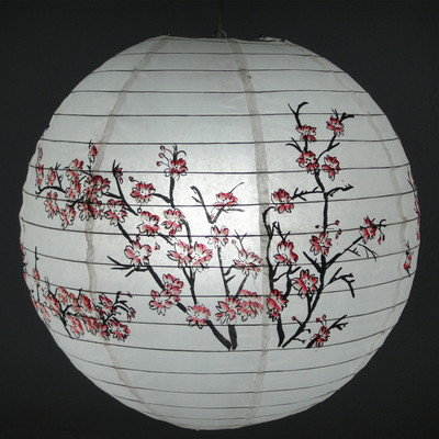 1 db 16 hüvelykes Big Fu kínai japán papírlámpás rózsa cseresznye virág lámpa kínai újévi esküvői függő lakberendezéshez