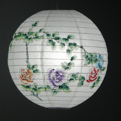 1 db 16 hüvelykes Big Fu kínai japán papírlámpás rózsa cseresznye virág lámpa kínai újévi esküvői függő lakberendezéshez