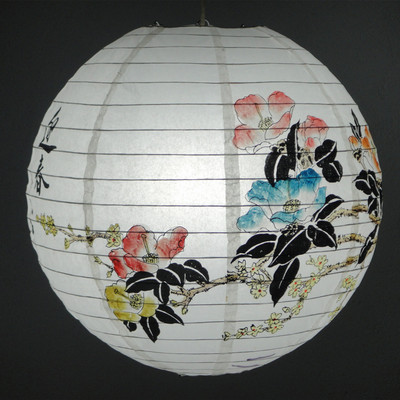 1 db 16 hüvelykes Big Fu kínai japán papírlámpás rózsa cseresznye virág lámpa kínai újévi esküvői függő lakberendezéshez