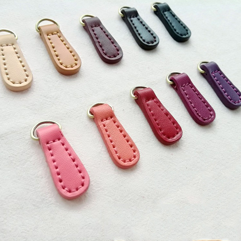 2 buc piele PU cusut manual Fermoar Tragere Îmbrăcăminte Accesorii pentru bagaje Fermoar Tab Rucsac Fermoar Cataramă Pandantiv Pull Tab