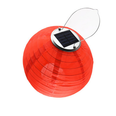 1 buc. Lanternă solară cu LED-uri pentru curte, 30 cm, cu lumină rotundă, colorată, cu LED-uri, lampă suspendată, rezistentă la apă, pentru decorarea grădinii în aer liber.