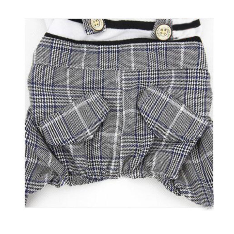 Tavaszi őszi kutyaruhák Csíkos kisállat kutyakabát Jumpsuit kistestű kutyáknak Chihuahua mopsz uszkár kockás nadrág kapucnis pulcsi