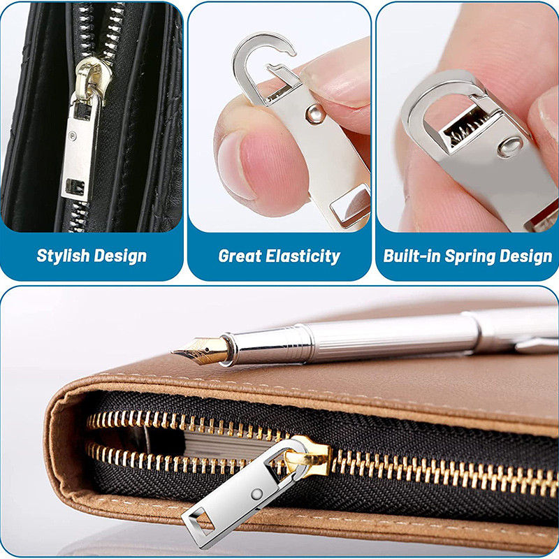 5 db fém cipzáros csúszka lehúzó azonnali cipzárjavító készlet csere törött csatos utazótáska cipzáros fejéhez barkács varrás