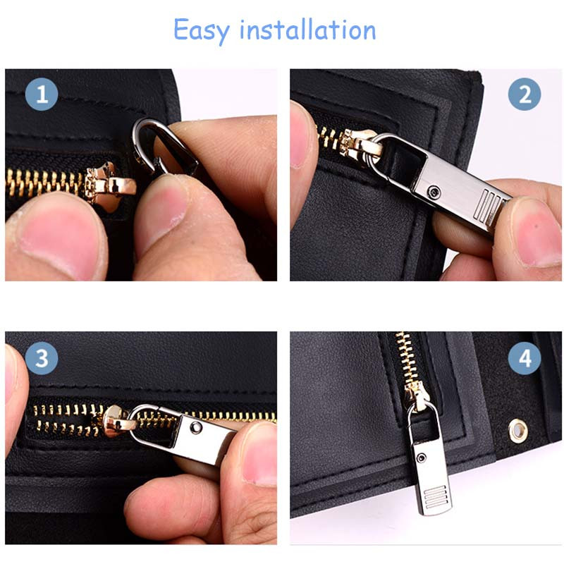 5 db fém cipzáros csúszka lehúzó azonnali cipzárjavító készlet csere törött csatos utazótáska cipzáros fejéhez barkács varrás