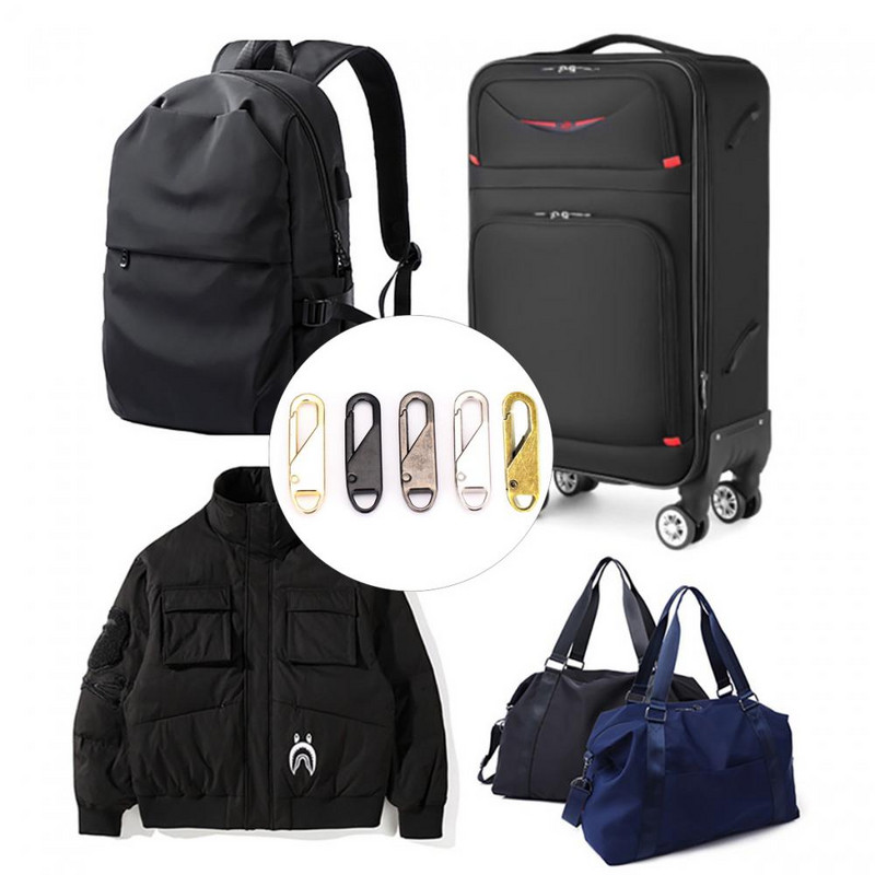 5 db fém cipzáros csúszka lehúzó azonnali cipzárjavító készlet csere törött csatos utazótáska cipzáros fejéhez barkács varrás