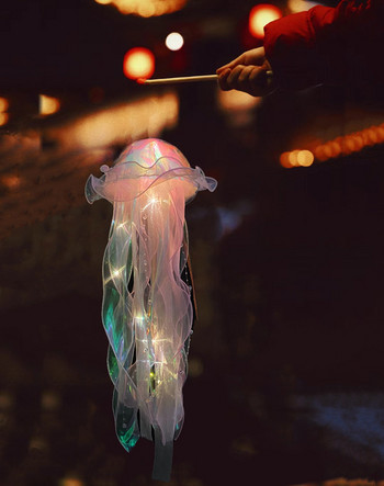 22*55cm Цветен фенер с медузи Ocean Animals Happy Under The Sea Тема Birthday Party Decor Медуза с фенер Реквизит за снимки