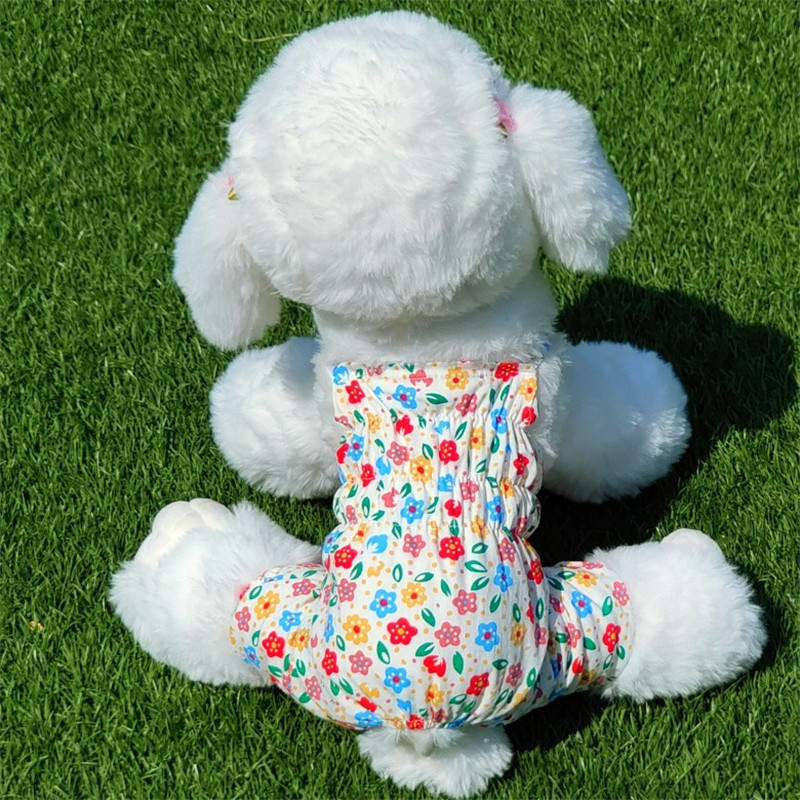 Pijamale florale pentru câini bretele Haine de vară pentru cățeluși pentru câini de talie mică, pantaloni subțiri pentru țânțari, pantaloni, salopetă pisicuță, costum de pijama