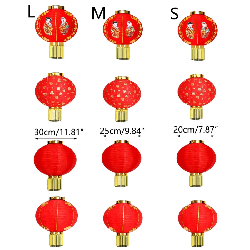 Kinų Žibintai Naujieji Metai Pavasario šventės dekoravimas Šilko audinio Žibintai Dovanos A0KF