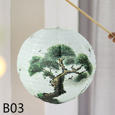 1db Szilva, Lótusz Antik Lámpás Kínai Kerek Papír Lámpás Party Ajándék Kézműves DIY Lámpák Lámpaernyő Függő Lámpás Golyó Dekor