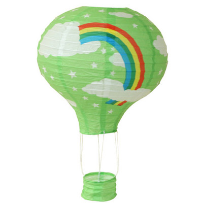 12 collu 30 cm varavīksnes karstā gaisa balona laterna, salokāma piekarināma groza festivāla papīra laterna DIY dzimšanas dienas ballītes dekorēšana