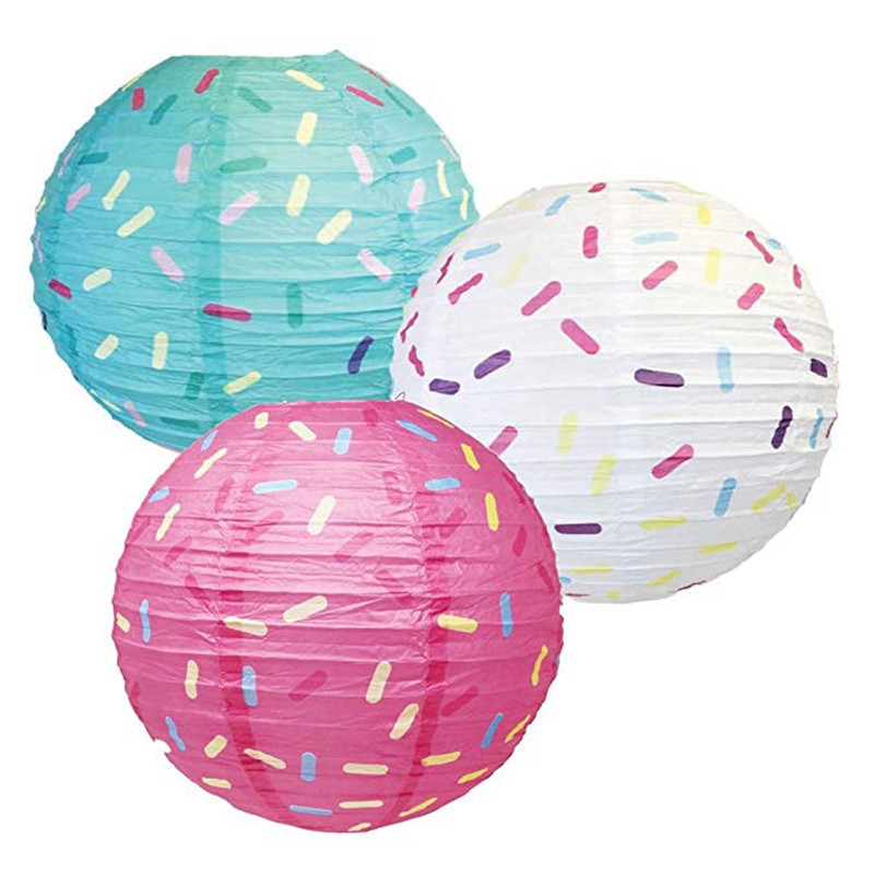30 cm gogoașă rotundă lanternă de hârtie ziua de naștere nuntă decor cadou cadou DIY lampion alb agățat bile furnituri