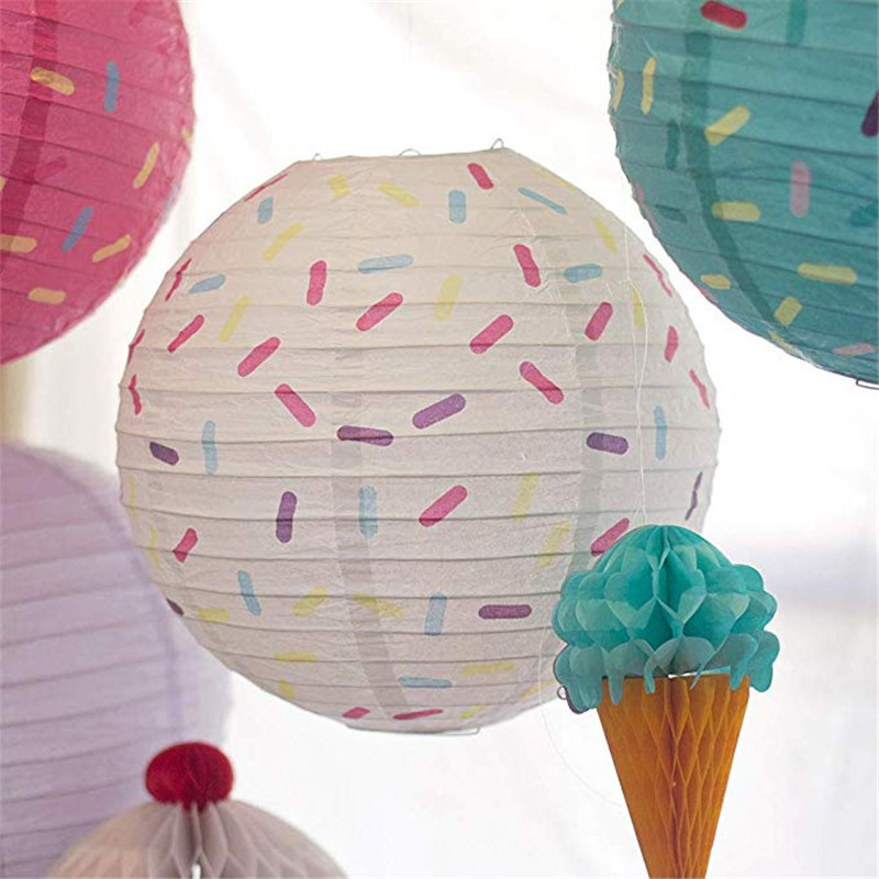 30 cm gogoașă rotundă lanternă de hârtie ziua de naștere nuntă decor cadou cadou DIY lampion alb agățat bile furnituri