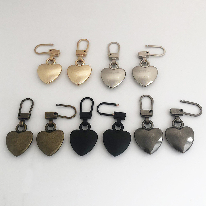 2tk Südamekujulised tõmblukud liugurid Tõmbekotid Mantlid Riided Tõmbluku pea vahetus Eemaldatavad Metallist Tõmblukud Õmblustarvikud