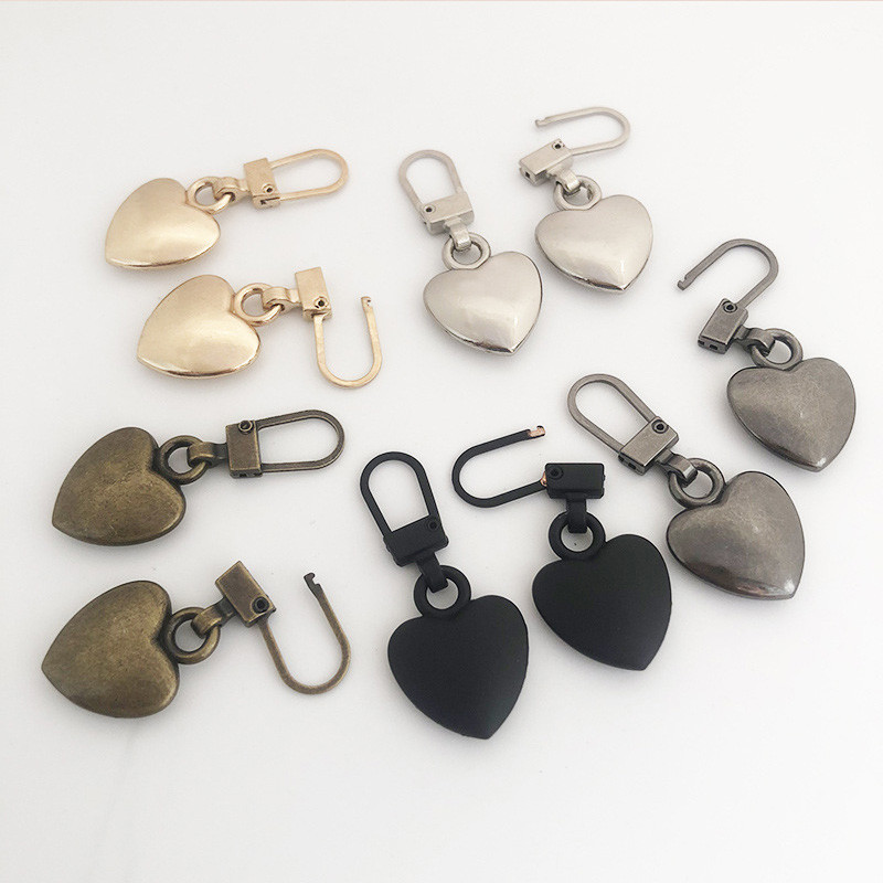 2tk Südamekujulised tõmblukud liugurid Tõmbekotid Mantlid Riided Tõmbluku pea vahetus Eemaldatavad Metallist Tõmblukud Õmblustarvikud