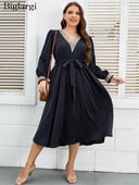 Didelio dydžio ilga suknelė Moteriška Mėlyna ilgomis rankovėmis Elegantiškos moteriškos Suknelės Laisvalaikio madinga spausdinta moteriška suknelė 2023 m.