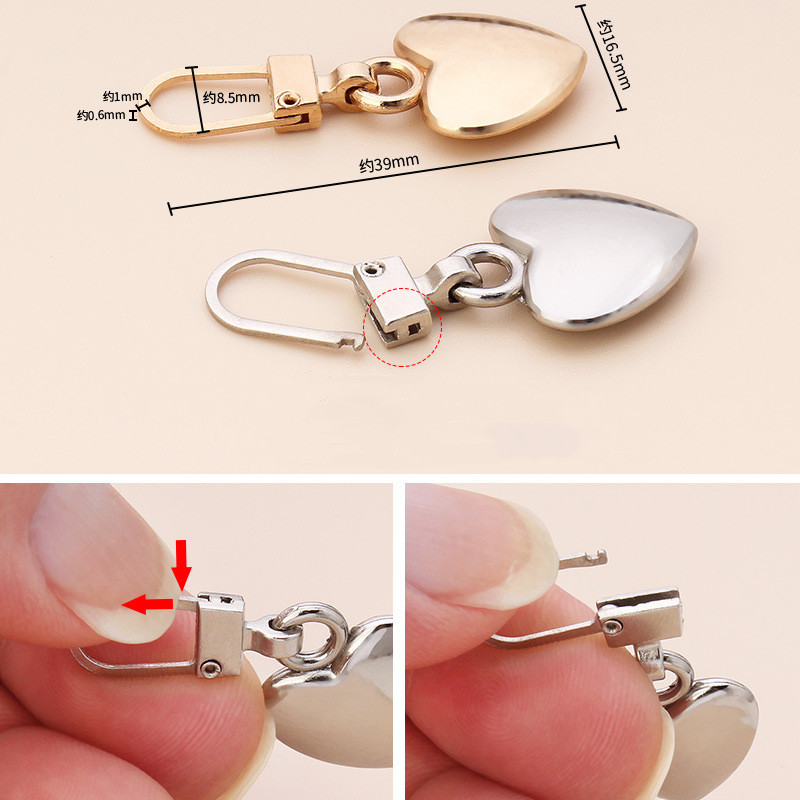 5 τμχ Αποσπώμενο μενταγιόν επισκευής μεταλλικό φερμουάρ Αντικατάσταση τσάντα ρούχων Παπούτσια βαλίτσα Αξεσουάρ οπής έλξης