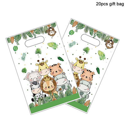 1. Jungle Animal Birthday Photo Banner Garland 12 hónapos sármány szafari Wild egyéves baba születésnapi party dekorációs kellékek
