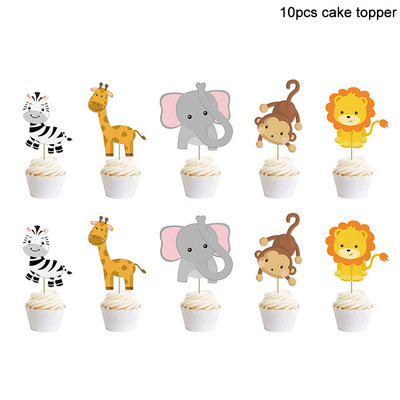 1. Jungle Animal Birthday Photo Banner Garland 12 hónapos sármány szafari Wild egyéves baba születésnapi party dekorációs kellékek