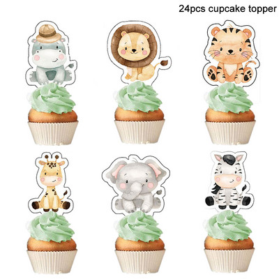 1. Jungle Animal Birthday Photo Banner Garland 12 hónapos sármány szafari Wild egyéves baba születésnapi party dekorációs kellékek