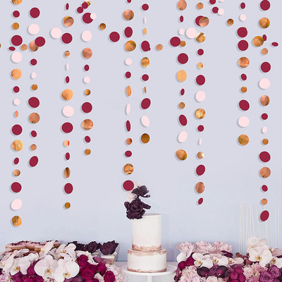 13ft Sivo Plavo Zeleno Srebrni Papirnati Kružni Girlande Dekoracije za Rustikalno Vjenčanje Rođendanske Dekoracije Na Zid Viseće Točke Streamer