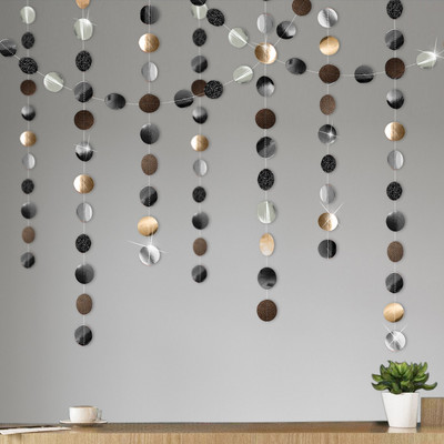 13ft Sivo Plavo Zeleno Srebrni Papirnati Kružni Girlande Dekoracije za Rustikalno Vjenčanje Rođendanske Dekoracije Na Zid Viseće Točke Streamer