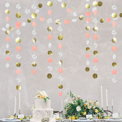 13ft Sivo Plavo Zeleno Srebrni Papirnati Kružni Girlande Dekoracije za Rustikalno Vjenčanje Rođendanske Dekoracije Na Zid Viseće Točke Streamer