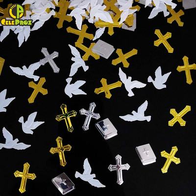 15 g bažnyčios vestuvių konfeti „Dove Cross“ Biblijos stalas Auksinio balandžio blizgučiai Gimtadienio šventosios Komunijos „pasidaryk pats“ vakarėlio reikmenys