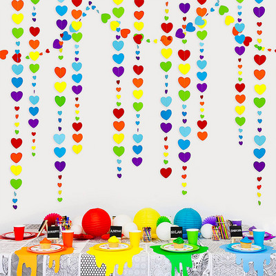 Ghirlande de inimioare albe de hârtie, banner cu inimă de dragoste, pentru nuntă, duș nupțial, pentru decorațiuni pentru petrecerea de aniversare a burlacilor.