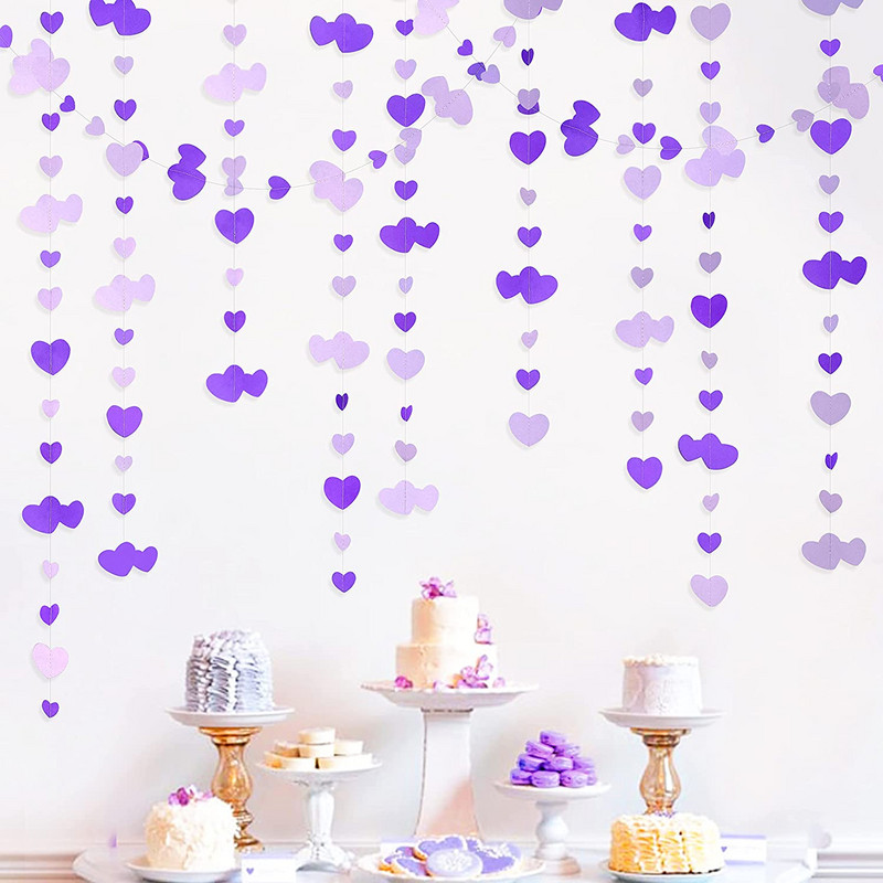 Ghirlande de inimioare albe de hârtie, banner cu inimă de dragoste, pentru nuntă, duș nupțial, pentru decorațiuni pentru petrecerea de aniversare a burlacilor.