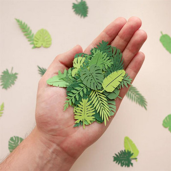 Διακοσμητικό χαρτί με θέμα πάρτι, Πράσινα τροπικά φύλλα Διακόσμηση κομφετί για πάρτι Πέτα DIY Σκουπίδια Είδη διακόσμησης τραπεζιού