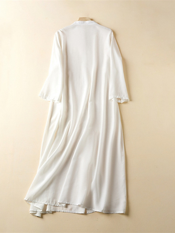 Ljetna duga haljina plus veličine Ženske bijele ležerne široke jednobojne ženske haljine Ženska haljina 2023 Vestido Mujer