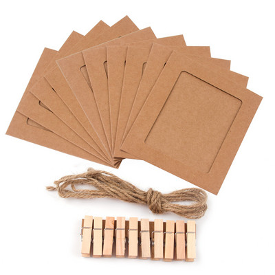 Képkeret klip fotófal Boldog születésnapot Banner Házassági évforduló dekoráció Baby Shower 1. születésnapi képkeret Garland