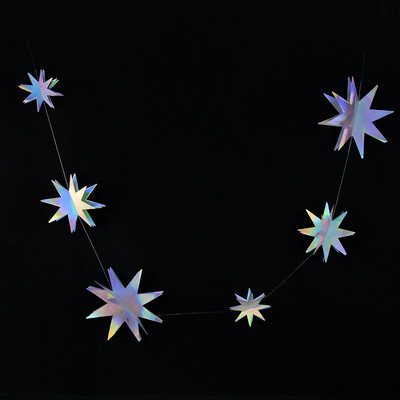 Lāzera spoguļpapīrs Zvaigžņu punktveida vītne kāzu bērniem 1. Nāras dzimšanas dienas ballītes noformējums Bērnu duša Ziemassvētku pakarināmais reklāmkarogs