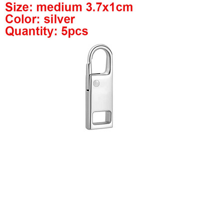 5 bucăți cu fermoar metalic de schimb, detașabile pentru tragere cu fermoar, pentru bagaje, jachete, îmbrăcăminte, rucsac, haine, accesorii