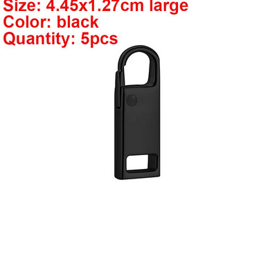 5 bucăți cu fermoar metalic de schimb, detașabile pentru tragere cu fermoar, pentru bagaje, jachete, îmbrăcăminte, rucsac, haine, accesorii